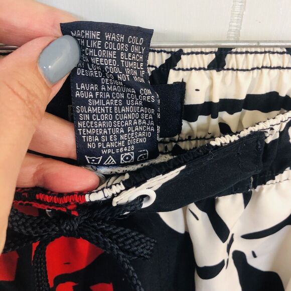 Planks Hawaiian Sz M Red White Blue Hibiscus Board Shorts Swimsuit Swim Trunk - Picture 4 of 11